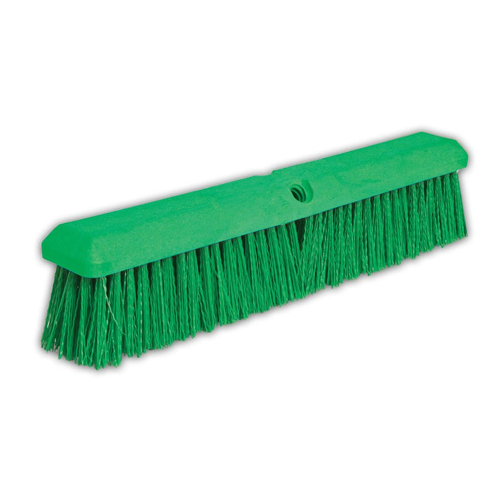 Malish 18" Green Crimped Poly Push Broom (Pack of 12)