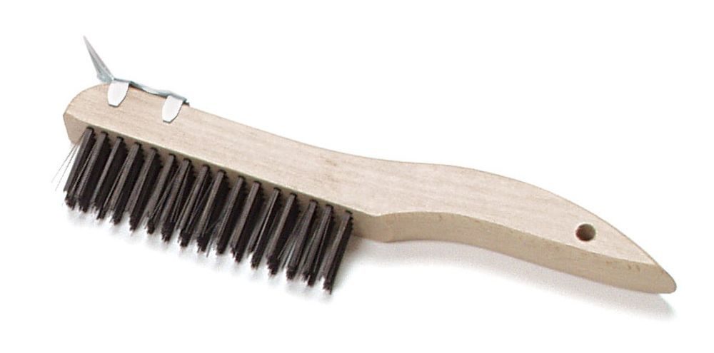 Malish Shoe Handle Steel Wire Brush with Scraper