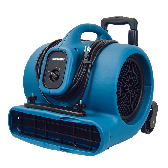 XPower P-630HC 1/2 HP Air Mover with Telescopic Handle & Wheels & Carpet Clamp