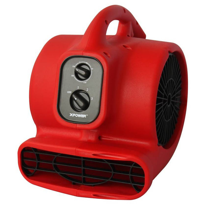 XPower P-200AT 1/8 HP 3 Speeds Mini Air Mover with Daisy Chain & 3- Hour Timer (PP)