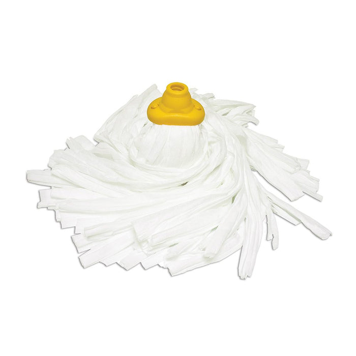 Recycled Economy Rayon-Polyester Mop with Yellow Adapter by Malish (Pack of 24)