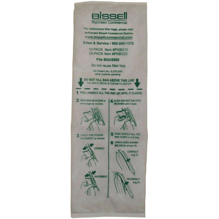 Bissell BigGreen Commercial U5500 Vacuum Bags, Pack of 10