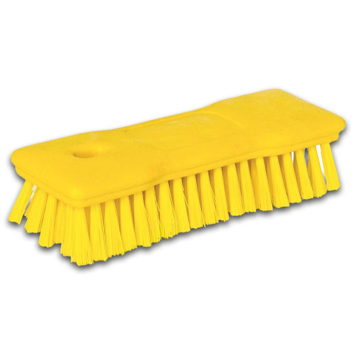 Malish Yellow Crimped Poly Comfort Grip Hand Brush (Pack of 6)