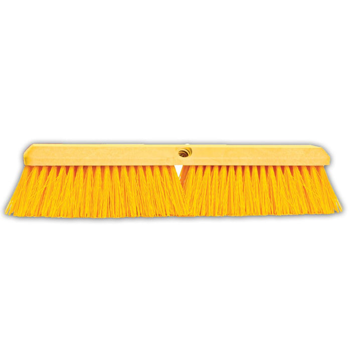 Malish 18" Yellow Crimped Poly Push Broom (Pack of 12)