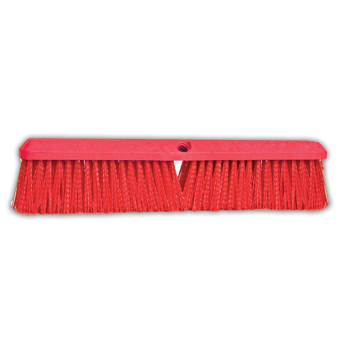 Malish 24" Red Crimped Poly Push Broom (Pack of 12)