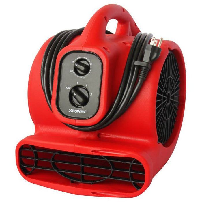 XPower P-200AT 1/8 HP 3 Speeds Mini Air Mover with Daisy Chain & 3- Hour Timer (PP)
